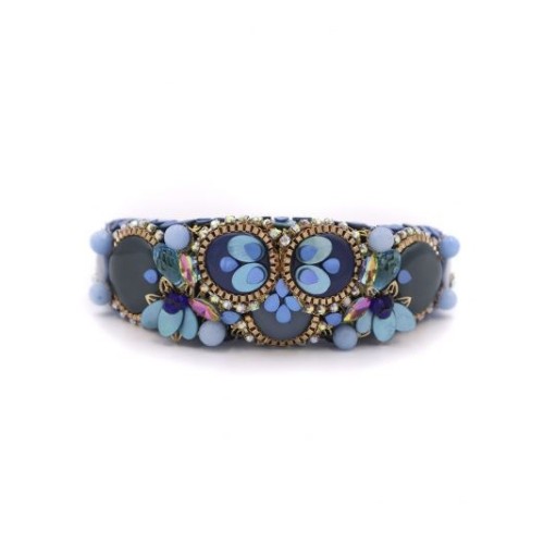 Diadema de pedrería tonos azules