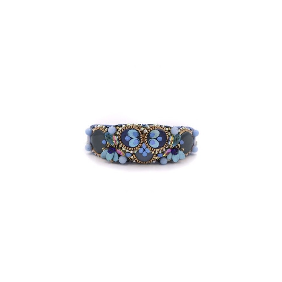 Diadema de pedrería tonos azules