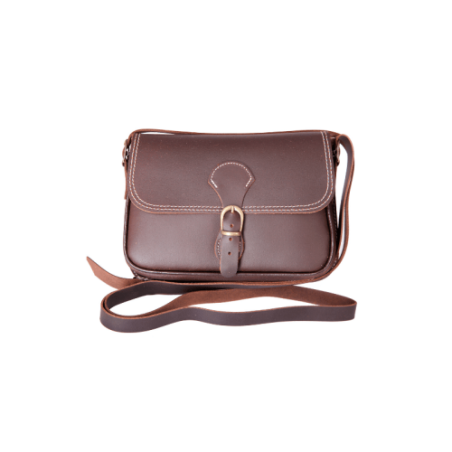 Bolso-bandolera de señora en piel marrón engrasado
