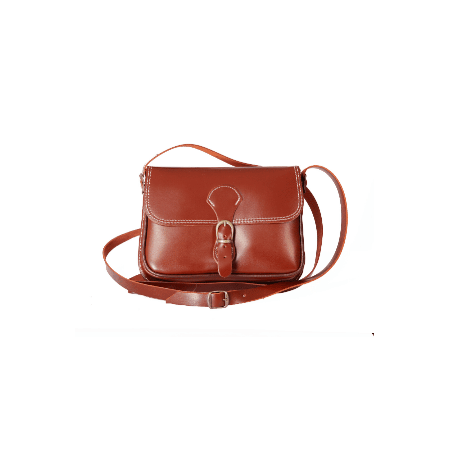 Bolso-bandolera de señora en piel marrón