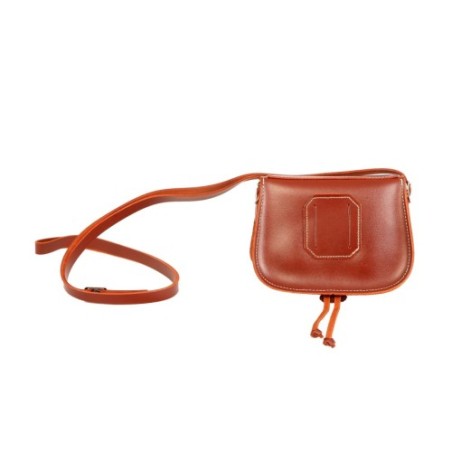 Bolso-bandolera de piel color Marrón con Virgen del Rocío