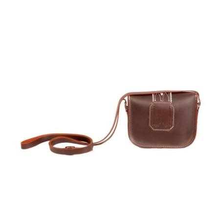 Bolso-bandolera rociero de piel color Engrasado con fondo Blanco Coria