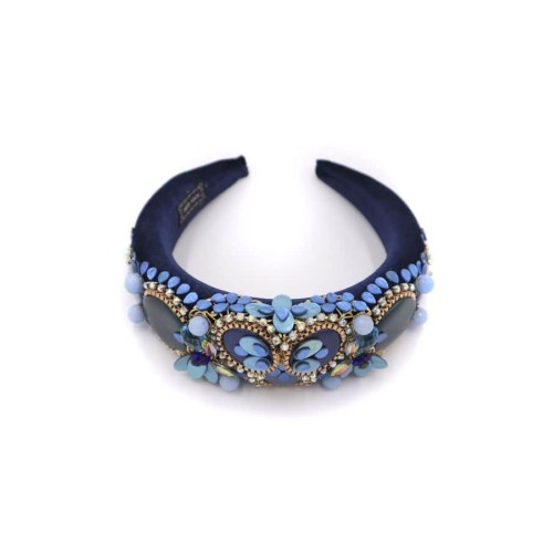 Diadema de pedrería tonos azules