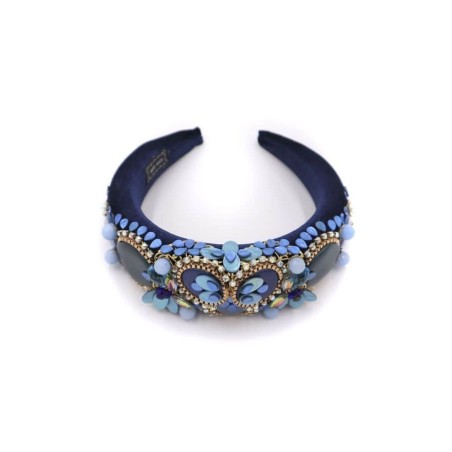 Diadema de pedrería tonos azules
