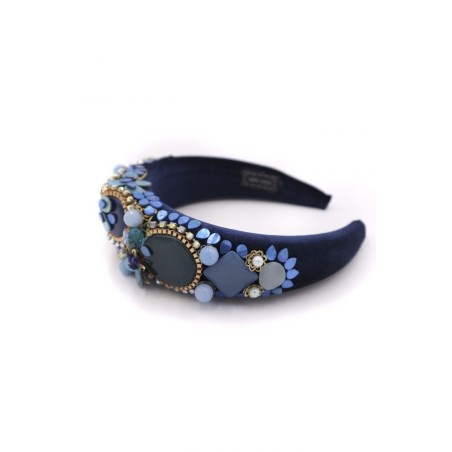 Diadema de pedrería tonos azules