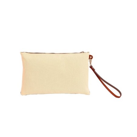 Bolso de mano rociero en piel color Crema