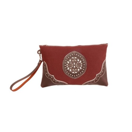 Bolso de mano rociero en piel color Marrón