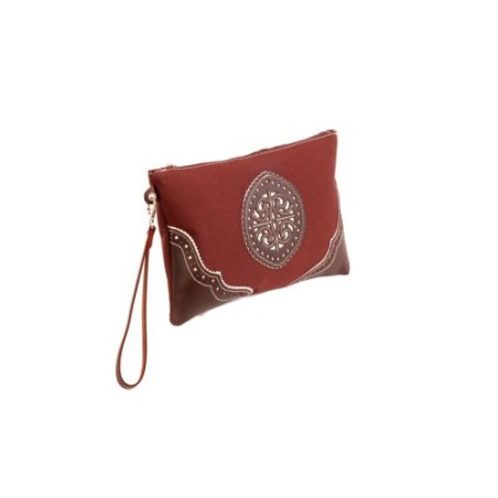 Bolso de mano rociero en piel color Marrón