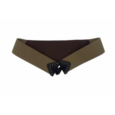 Fajín/ Cinturón rociero Color Beige Oscuro de piel
