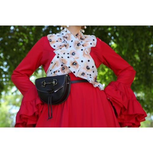 Bolso-bandolera de piel color Engrasado