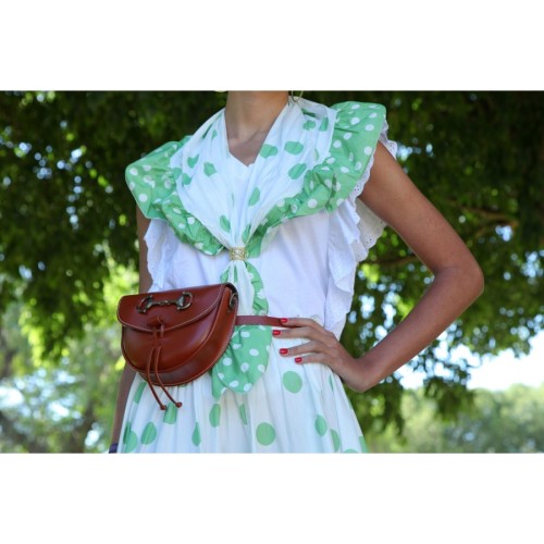 Bolso-bandolera de piel color Marrón