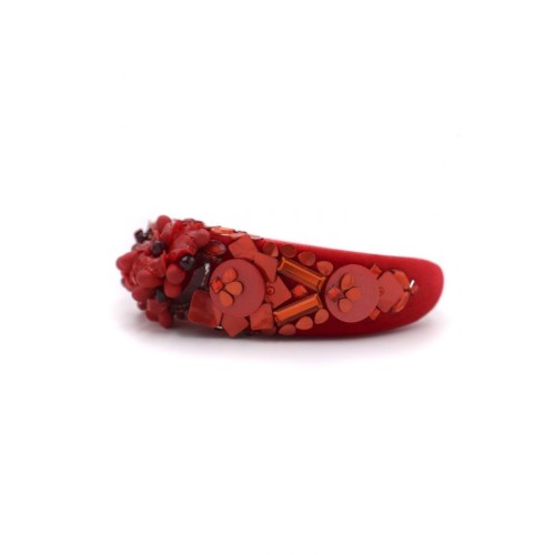 Diadema de pedrería color rojo
