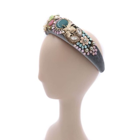 Diadema de pedrería multicolor