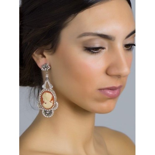 Pendientes de novia con camafeo