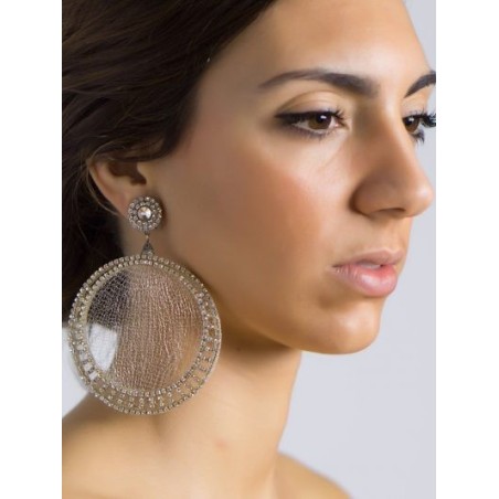 Pendientes de novia aro con plumeti