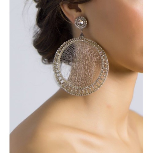 Pendientes de novia aro con plumeti