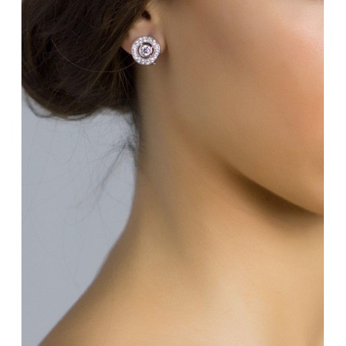 Pendientes de novia circulares tipo botón