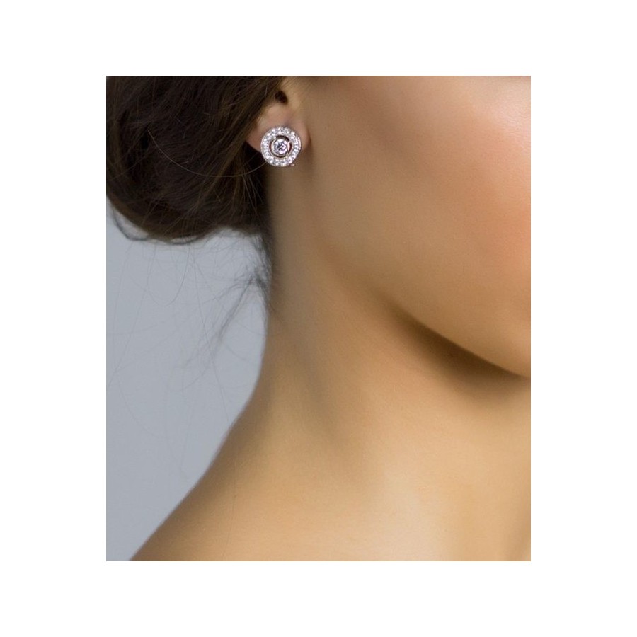 Pendientes de novia circulares tipo botón