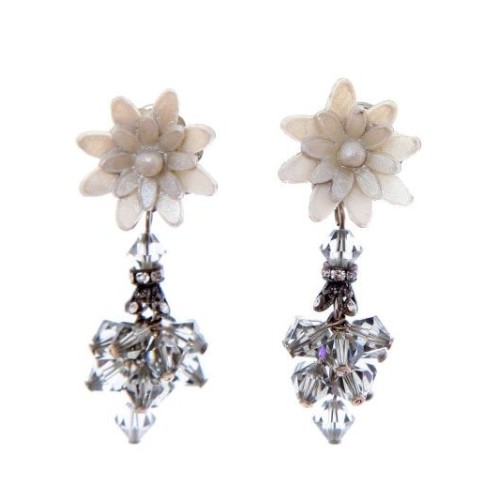 Pendientes de novia en porcelana fría en color plateado