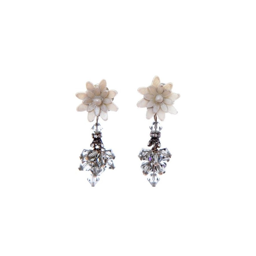 Pendientes de novia en porcelana fría en color plateado