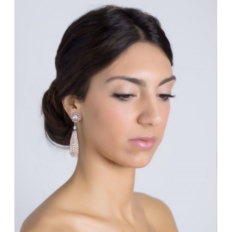 Pendientes de novia lágrima de cristal