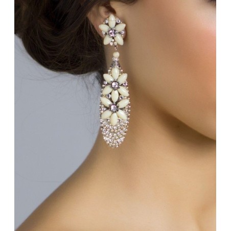 Pendientes de novia con piedras esmaltadas
