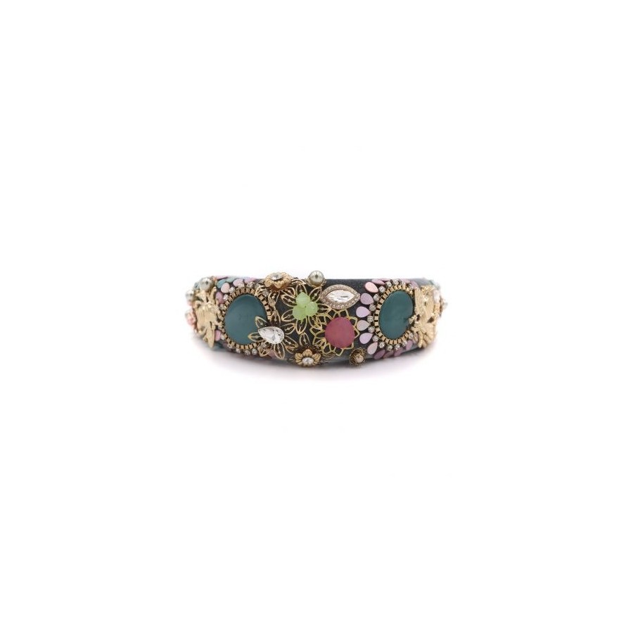 Diadema de pedrería multicolor